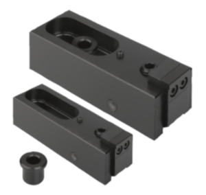 Side clamps, steel, flat with elongated holes Side clamps, steel, flat with elongated holes