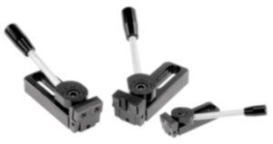 Side clamps, steel with tension lever and slotted hole Side clamps, steel with tension lever and slotted hole