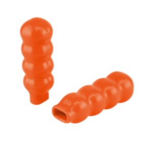 Plasthandtag, runda med rektangulär hållare, orange färg Plasthandtag, runda med rektangulär hållare, orange färg