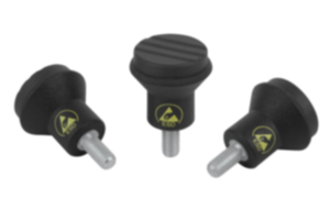 Svampformade knoppar antistatiska med yttergänga Svampformade knoppar antistatiska med yttergänga