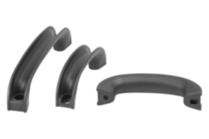 Pull handles arched, plastic U-profile with slotted hole Pull handles arched, plastic U-profile with slotted hole