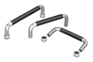 Pull handles, steel, round, grip with plastic sleeve Pull handles, steel, round, grip with plastic sleeve
