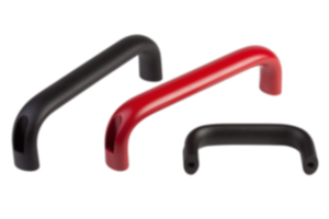 Pull handles, oval aluminium with outer hole Pull handles, oval aluminium with outer hole