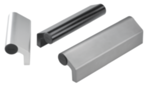 Profilhandtag i aluminium med ändlock Profilhandtag i aluminium med ändlock