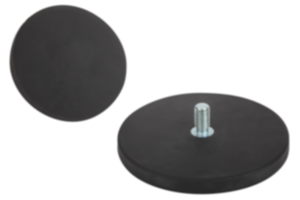 Magnets shallow pot with threaded pin NdFeB, with rubber protective jacket Magnets shallow pot with threaded pin NdFeB, with rubber protective jacket