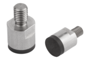 Magneter med gängad tapp (stavgripare) av NdFeB, gummerad häftyta Magneter med gängad tapp (stavgripare) av NdFeB, gummerad häftyta