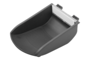 Clip-in shell bins, antistatic plastic, for profile slots type I and type B and mounting profiles Clip-in shell bins, antistatic plastic, for profile slots type I and type B and mounting profiles