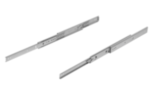 Telescopic slides, steel for side mounting, over-extension, load capacity up to 70 kg Telescopic slides, steel for side mounting, over-extension, load capacity up to 70 kg