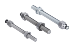 Gängade spindlar för justerbara fötter i stål eller rostfritt stål Gängade spindlar för justerbara fötter i stål eller rostfritt stål