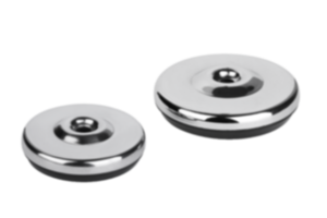 Plattor för justerbara fötter med gumminunderdel i stål eller rostfritt stål Plattor för justerbara fötter med gumminunderdel i stål eller rostfritt stål