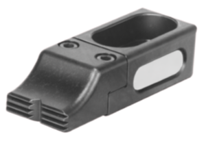 Inställbar låshake i stål, avplanad med räfflad stödyta  Inställbar låshake i stål, avplanad med räfflad stödyta