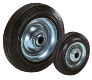 Wheels rubber tyres on steel plate rims Wheels rubber tyres on steel plate rims