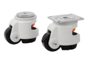 Elevating castors with foot with bolt hole or mounting plate Elevating castors with foot with bolt hole or mounting plate