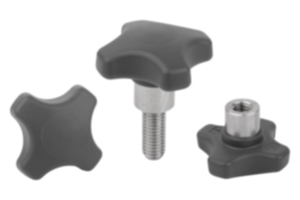 Palm grips, antibacterial plastic with protruding steel bush Palm grips, antibacterial plastic with protruding steel bush