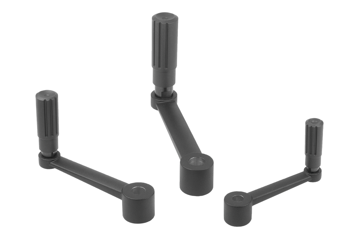 Handvevar av aluminium med cylinderhandtag, vridbara