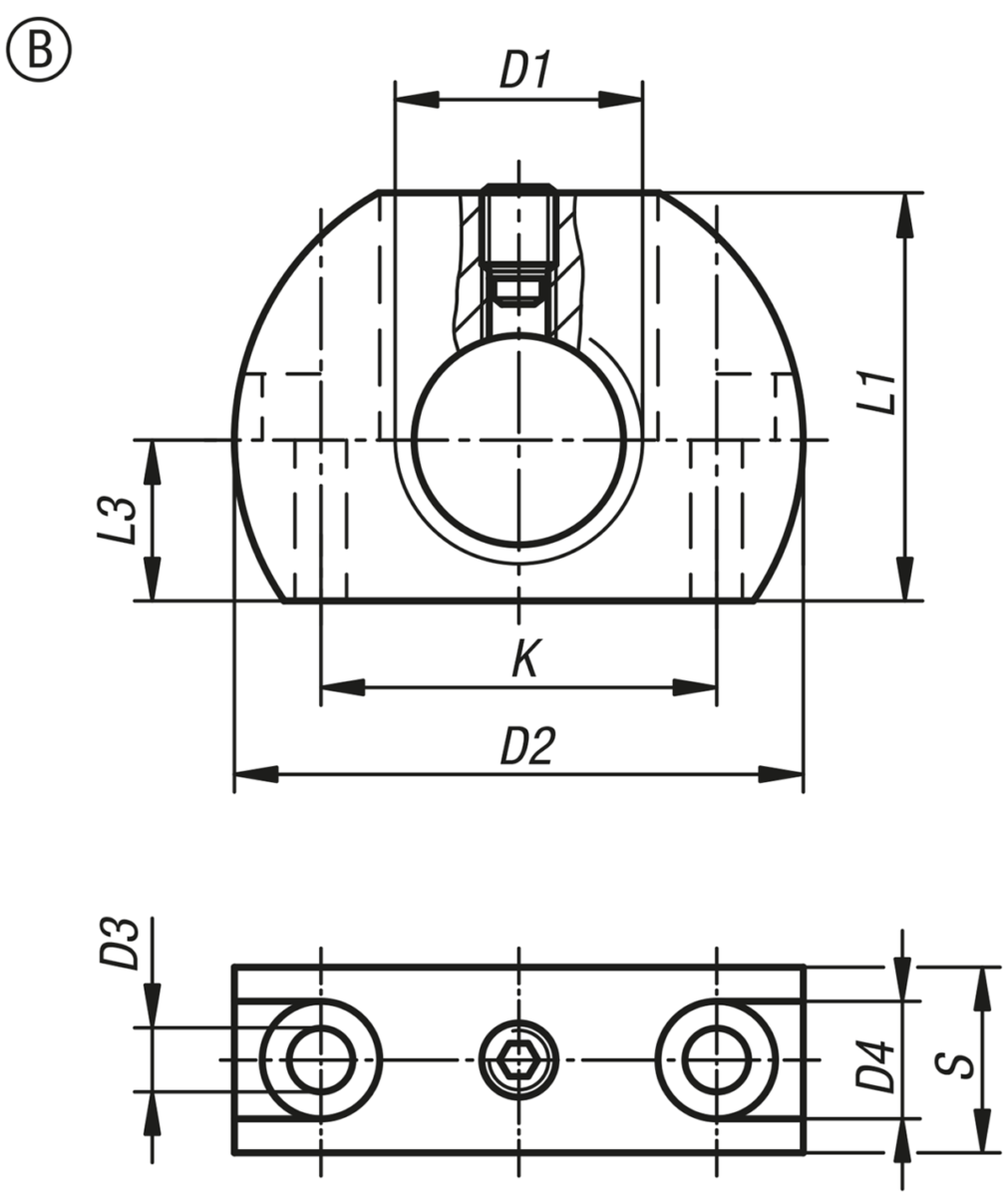 Fästdelar, Form B