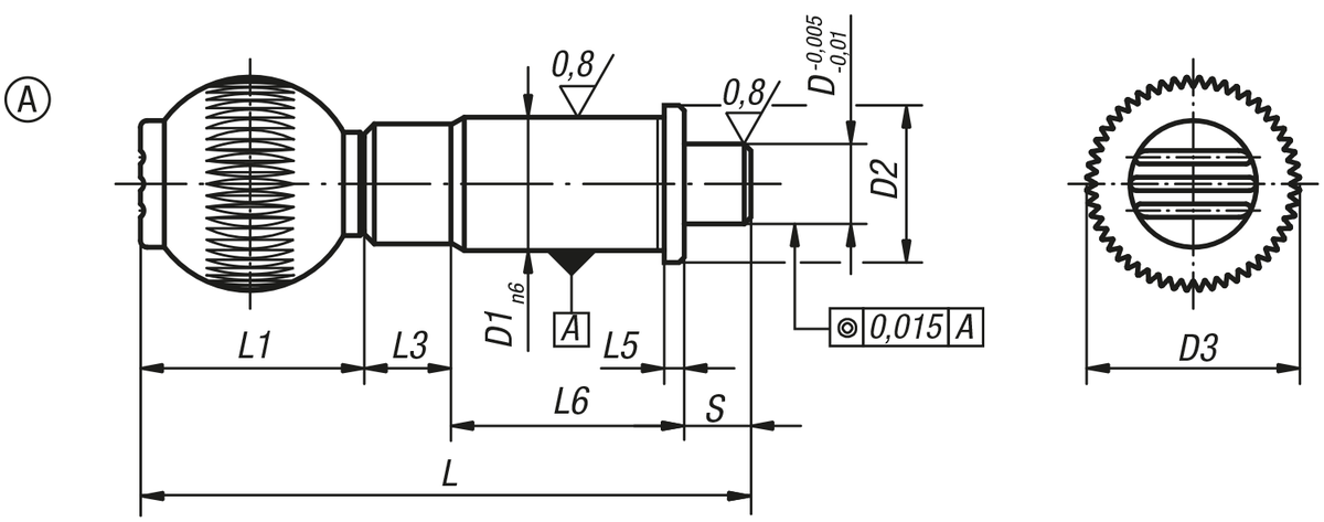 Precisionslåsbultar med cylindriskt låsstift, Form A, standard