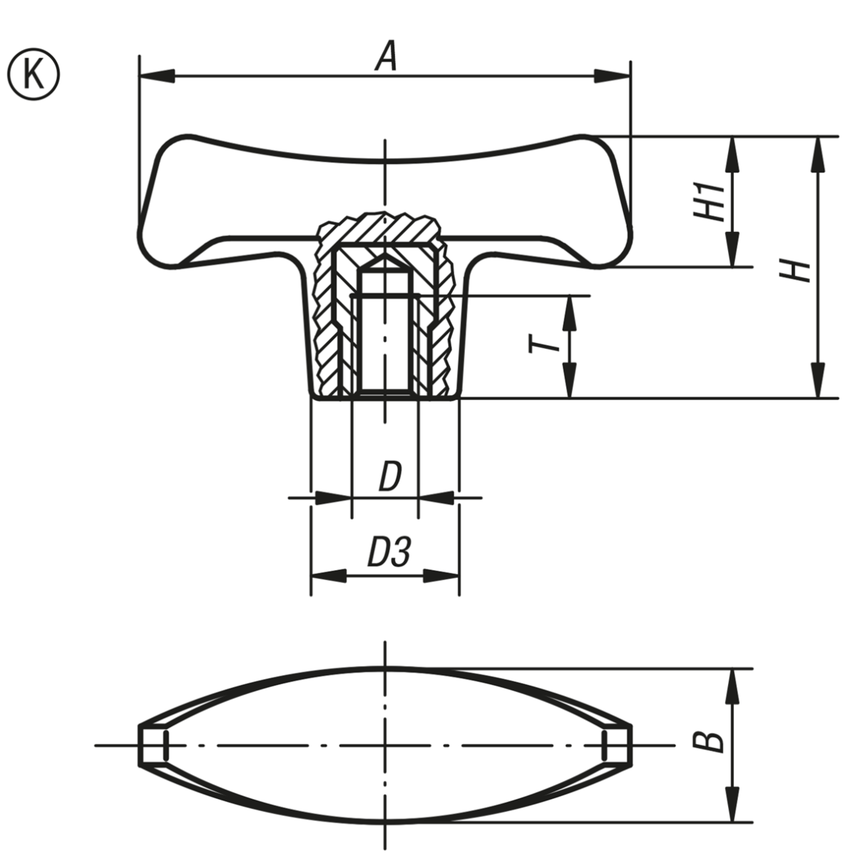 T-handtag, innergänga