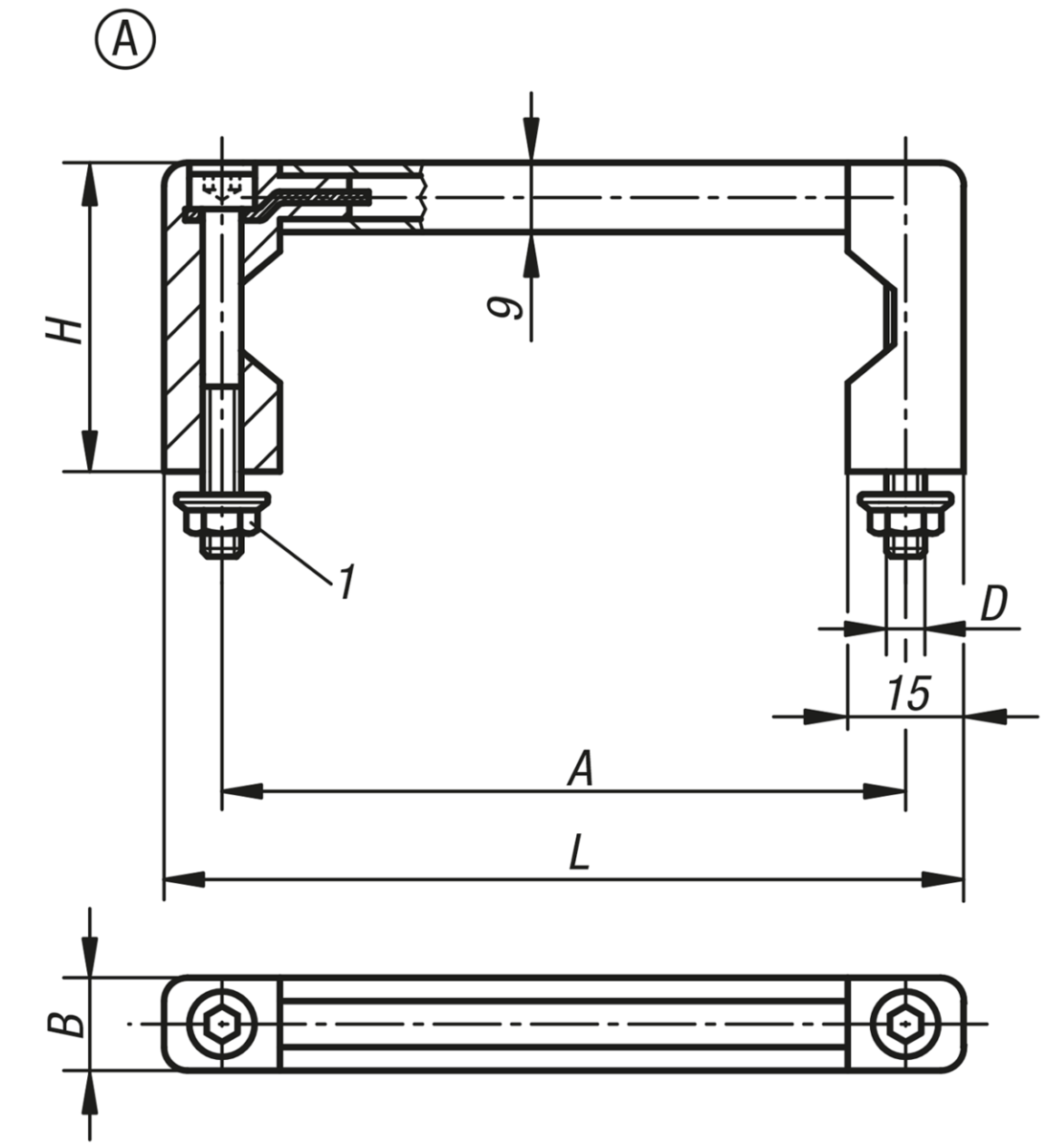 Bygelhandtag Form A