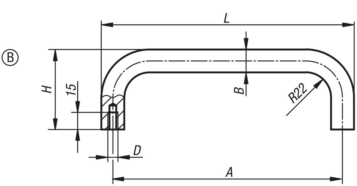 Bygelhandtag, Form B
