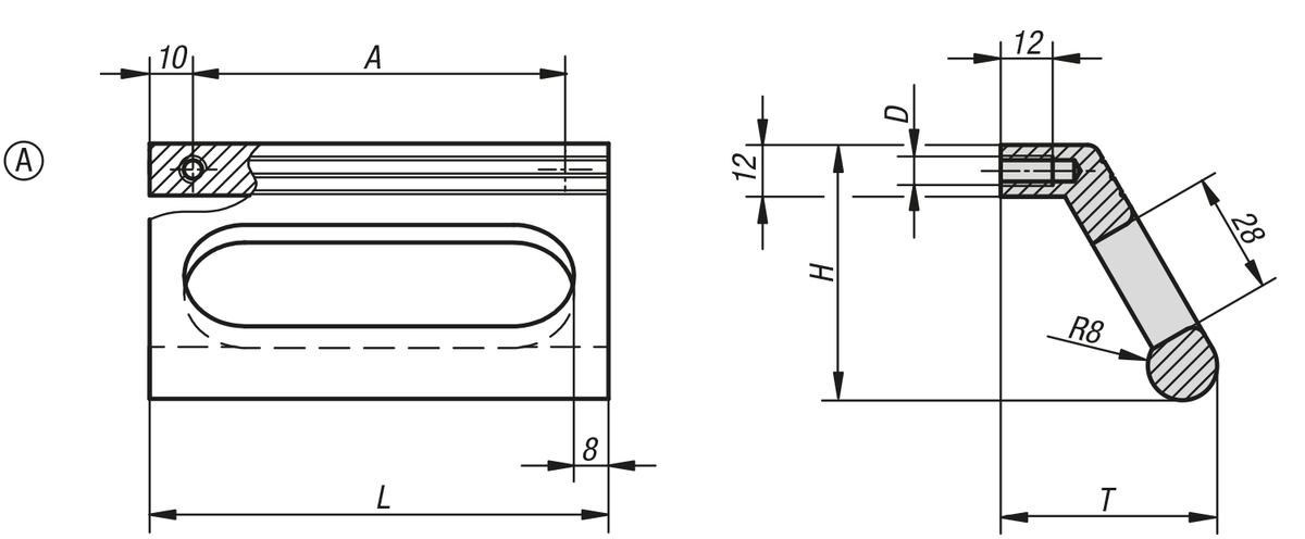 Profilhandtag, Form A