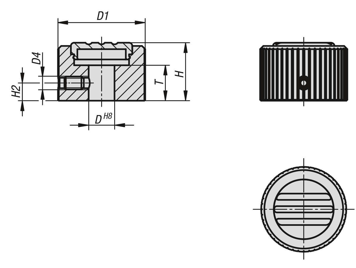 Räfflade knoppar aluminium