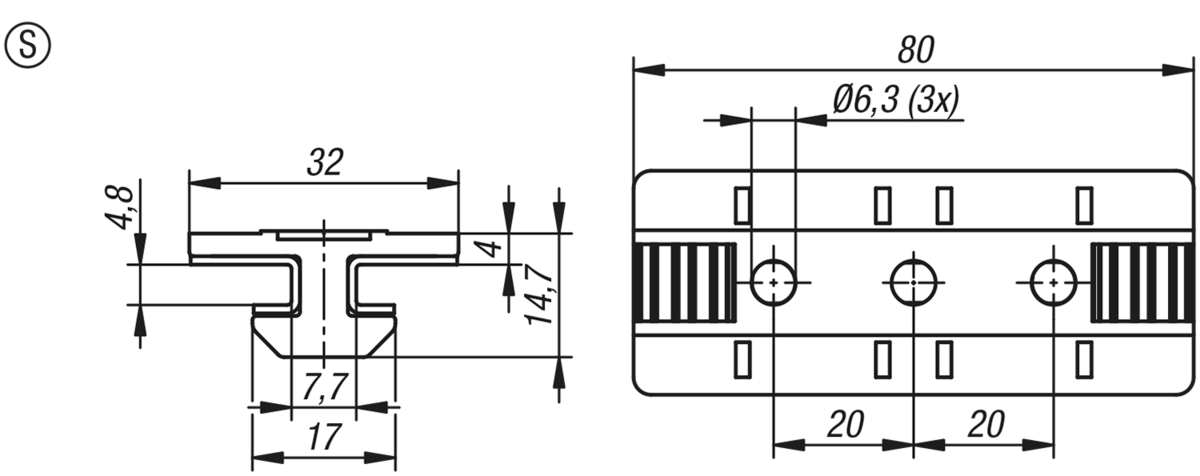 Profilglidare, Form S, Standard