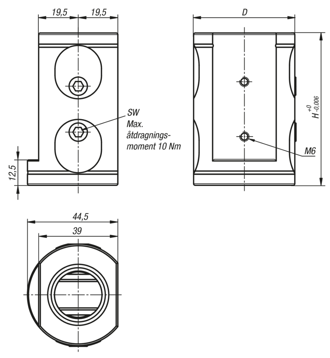 UNILOCK basmodul för 5-axlig bearbetning, dubbelspänning systemstorlek 50 mm