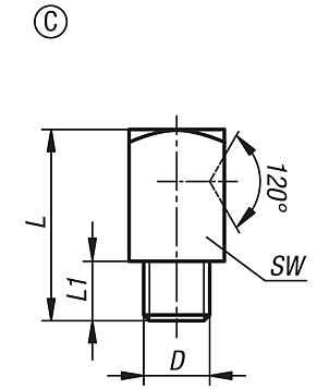 Smörjnippel trattform enligt DIN 3405, Form C, vinklad 90°