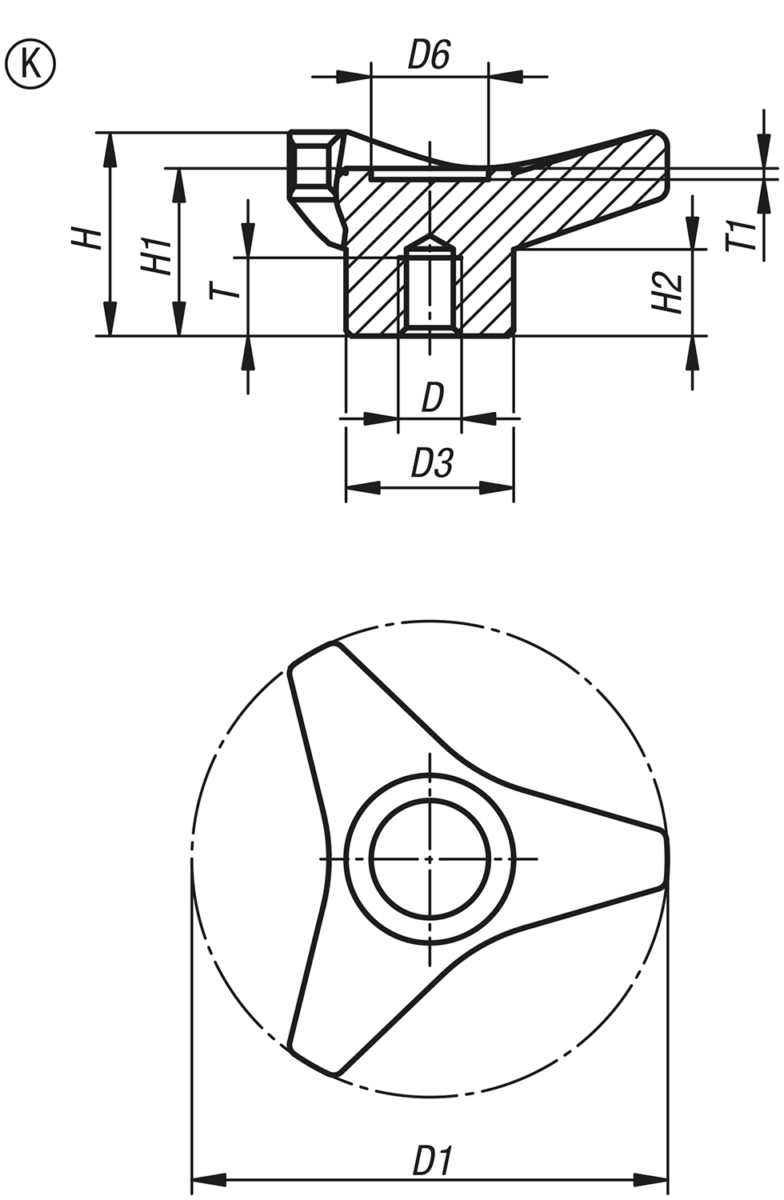 Trekantsvred, Form K